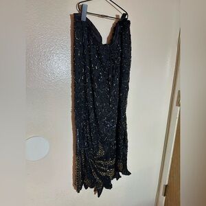 Black and Gold Sequin beaded maxi large skirt